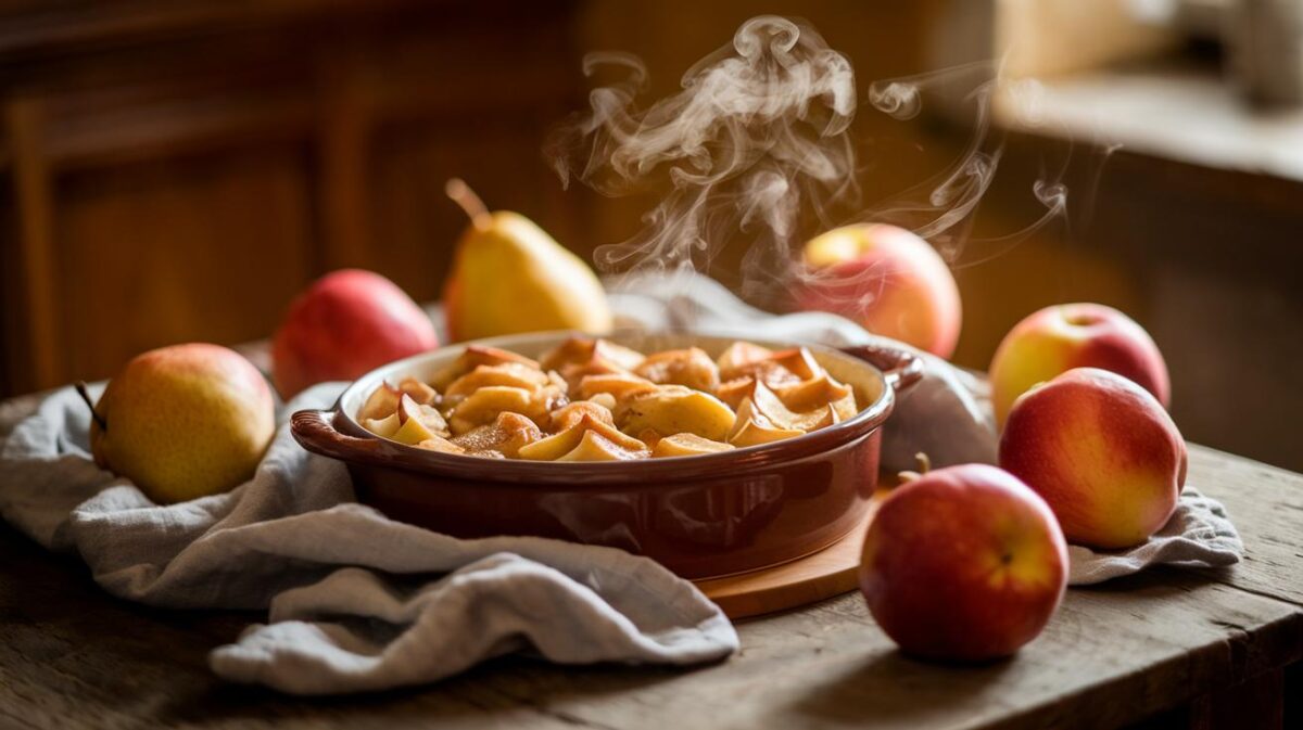 Compote pomme–poire au four : 0 surveillance, parfum fou