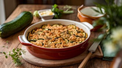 Crumble de courgettes salé : crousti-fondant qui met tout le monde d’accord