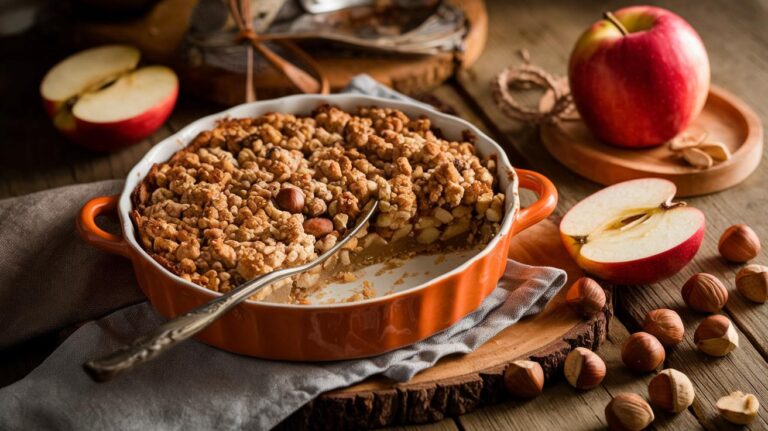 Crumble pommes–noisettes de rentrée : croustillant, fondant, 20 min chrono