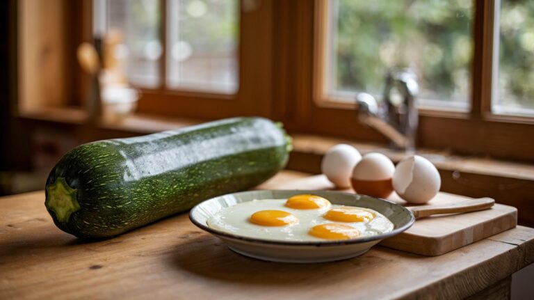 Grosse courgette du jardin : en faire un repas délicieux avec des œufs au plat