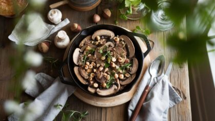 Poêlée de champignons aux noisettes : simple, raffinée, addictive